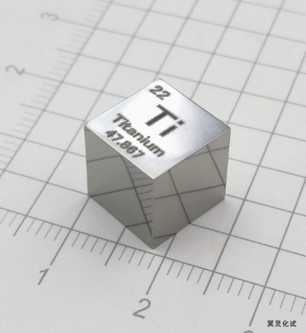 Titanium cubo, 10mm Ti Blocco per Elemento Collezione Lab Experiment Materiale Hobbies Simple Sospispy Block Display Fai da Te,Mirror polishing