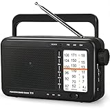 Portable AM FM SW Radio Transistor Radio Battery Operated Radio by 3 D Cell Batteries Or AC Power with Excellent Reception,Good Sounds,Clear Display Panel,Large Knob,Earphone Jack