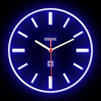 25ck1466 OSQUARE Home Decor Shop Game Room Man Cave Garage Flexible Flex Neon Clock 7 Colors 10" Blue