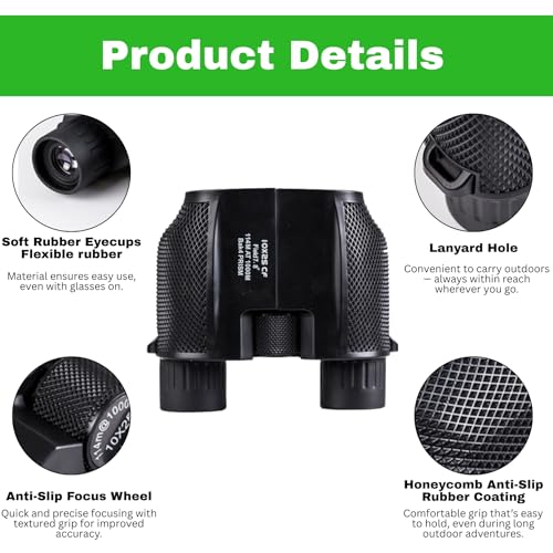 Binoculares compactos 10x25 para adultos, baja luz miniatura 5