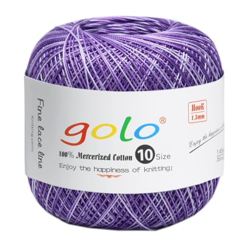 Image of golo Crochet Thread Size10 Yarn for Hand Knitting Lace Thread Purple-D03