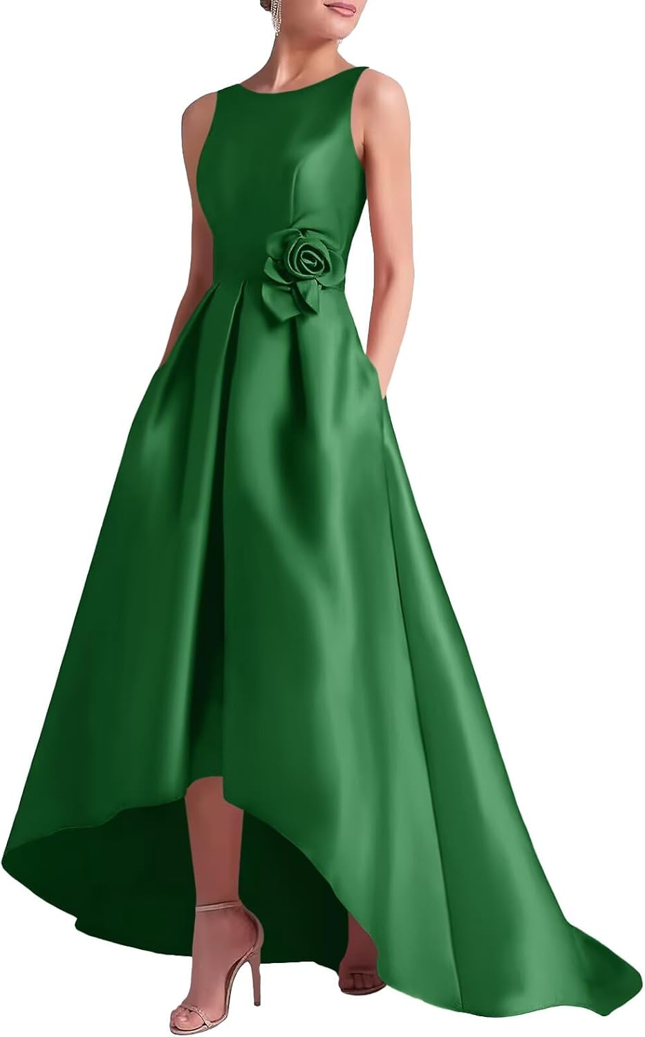 LORIE Satin Mother of The Bride Dresses for Women 2026 High-Low Tea Length Formal Wedding Guest Evening Party Gown