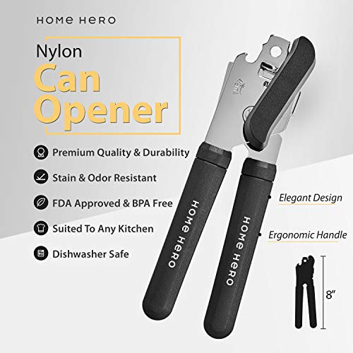image for Home Hero Stainless Steel Can Opener Manual Smooth Edge Can Opener Smo