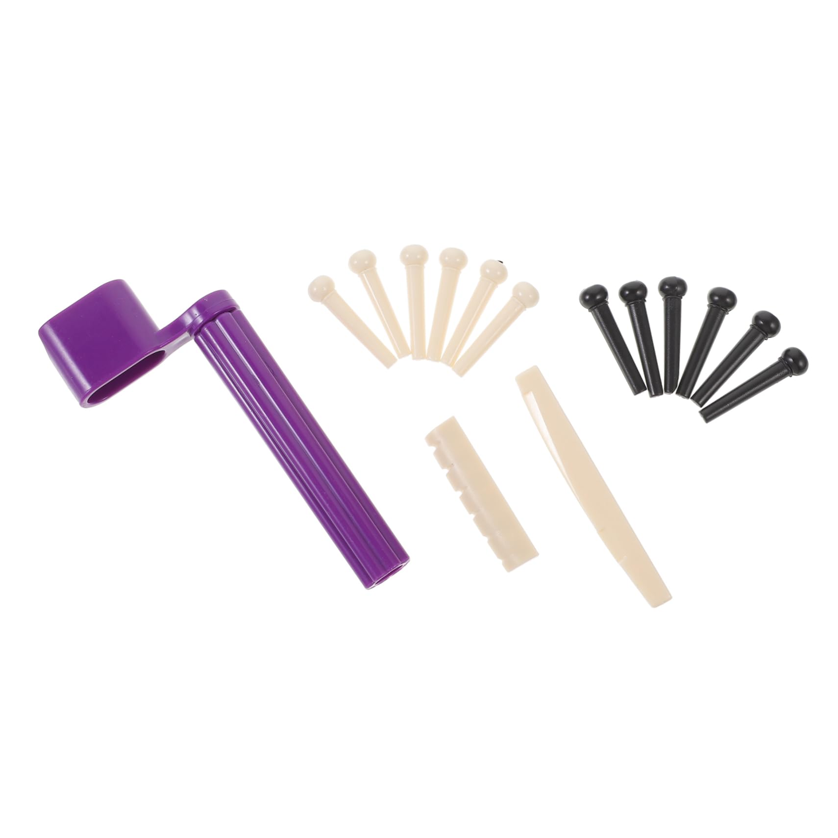 OFFSCH 1Set Guitar String Winder Bridge Pin Saddle Nut for Folk Guitar Durable Material Lightweight Easy to Operate Guitar Accessories