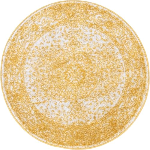 Tapete redondo yellow de 3 pies baja altura miniatura 3