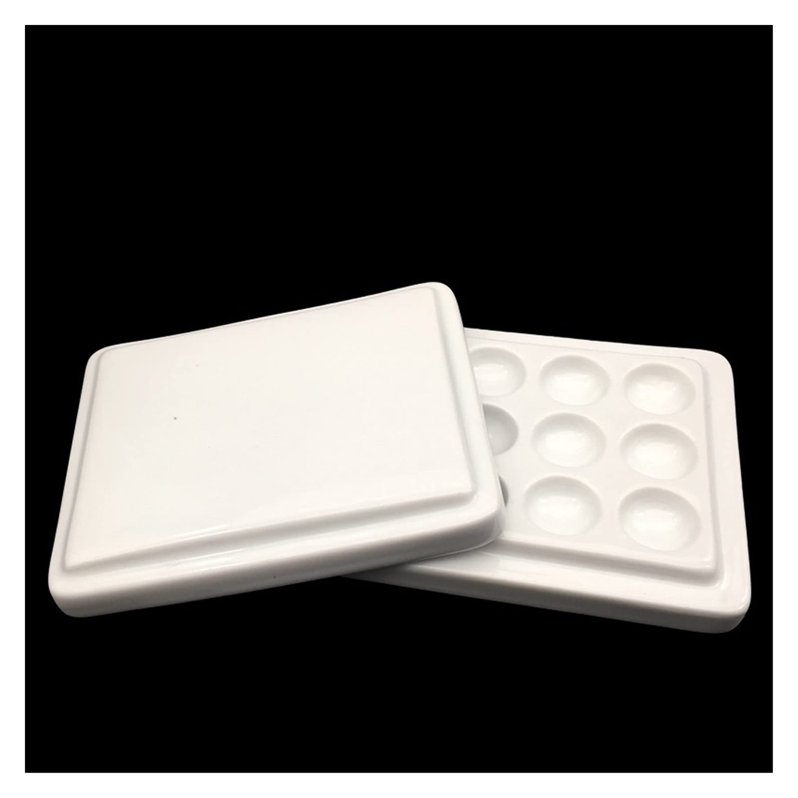 paleta malarska Paleta ceramiczna z pokrywką do malarstwa akwarelowego, malarstwa olejnego, gwaszu, rękodzieła, amatorskich rzemieślników, kuwety malarskiej, narzędzi malarskich (Color : 28 holes)