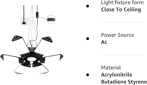 Miniatura 8 de Luz de garaje con sensor de movimiento, luz LED de garaje de 80 W, luz LED enlazable de 8000 lúmenes, luces de garaje activadas por movimiento con