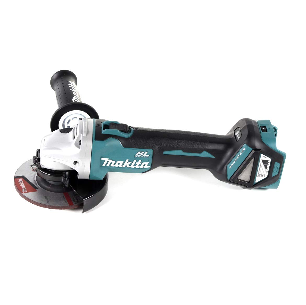 Makita DGA 511 T1J akumulatorowa szlifierka kątowa 18 V 125 mm bezszczotkowa + 1 x akumulator 5,0 Ah + Makpac – bez ładowarki