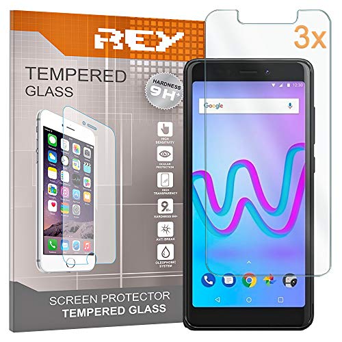 REY [Lot de 3] Verre Trempé pour WIKO Tommy 3 / WIKO Jerry 3, Protecteur d'écran qualité supérieure