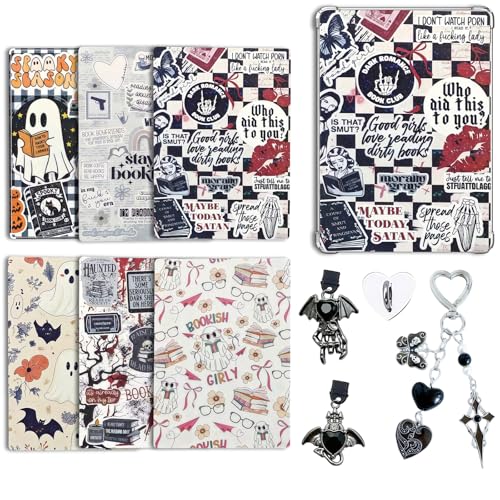 Bubaxuce 6 Piezas 17 cm x 12 cm Insertos Claros para Cubierta Trasera Compatibles con Kindle Paper Blanco del 11 Al 12 Color Suave con Perlas De Silicona Encanto De Corre