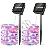 ☀【Aplicación multipropósito de luces de hadas】guirnalda solar exterior al aire libre se pueden colgar en ramas, arbustos, techos o en cualquier lugar. Estas maravillosas lguirnaldas luces exterior solar brillan por la noche, agregando un ambiente colorido y encantador a su jardín, balcón, boda, fiesta, dormitorio, etc. Ideal para Navidad, Semana Santa y otros eventos y días festivos.