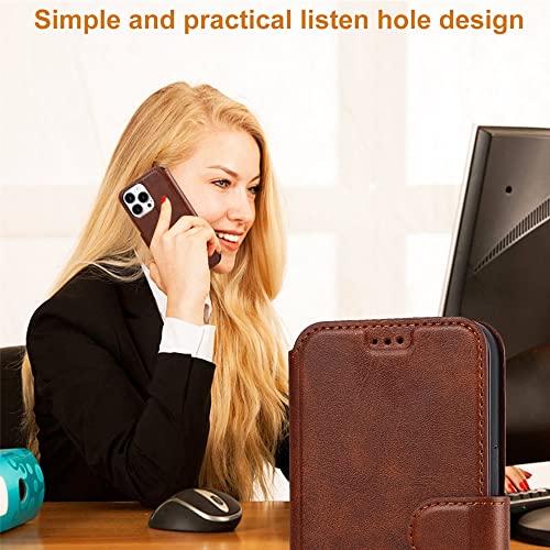 Étui en cuir iPhone 12 Pro Max marron pour simplifier vos trajets et sorties de jour - 6