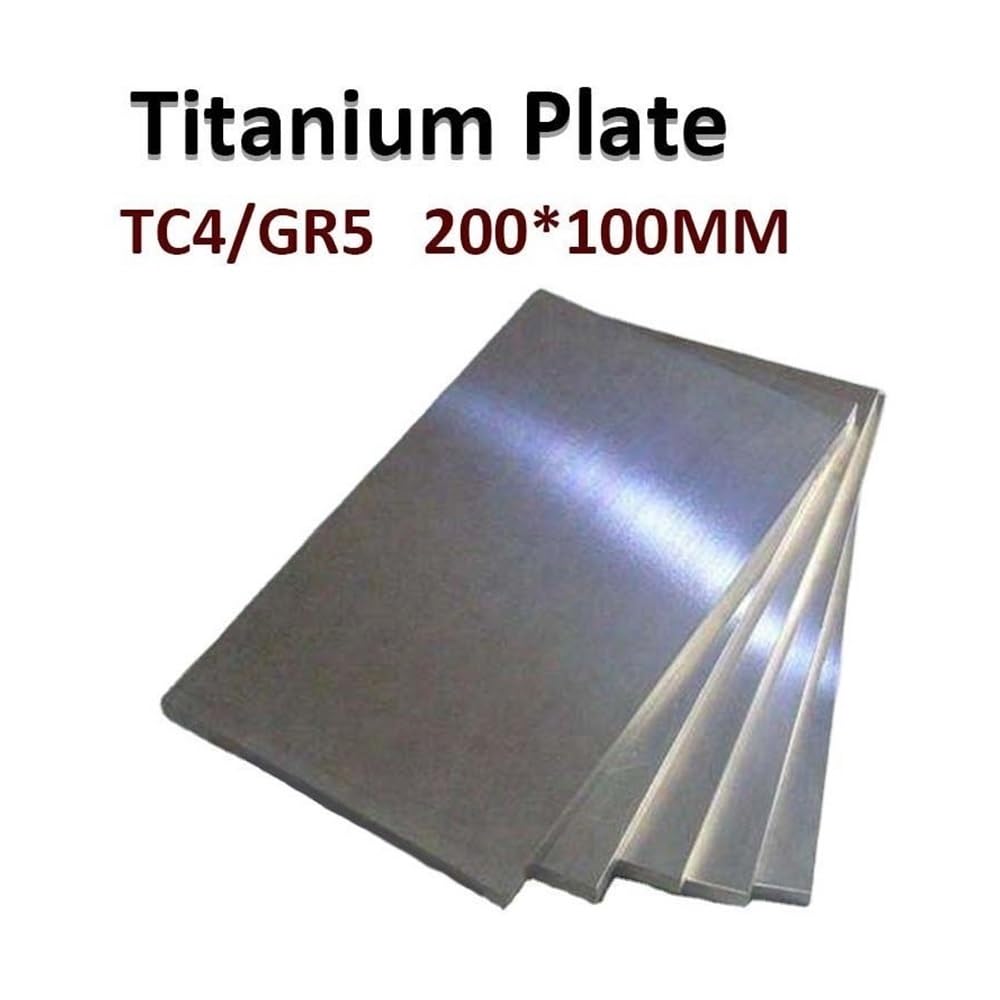 1 plaque de titane 200 x 100 mm, en TC4 Gr5, alliage adaptée à l'industrie marine(2mm)