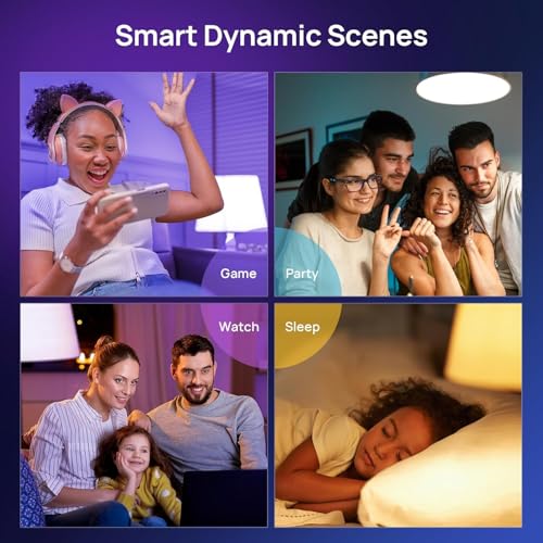 Image of Consciot Smart Light Bulbs, A19 Google Home Color Changing Bulbs, 4-Pack | 800 Lumens, 60W Equivalent, Works with Apple Home, Alexa, Google Home & SmartThings, Dimmable LED Bulbs