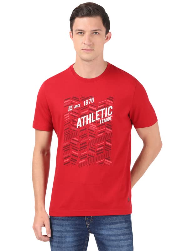 Jockey2718 Men's Super Combed Cotton Rich Graphic Printed Regular Fit Round Neck Half Sleeve T-Shirt (Prints May Vary)