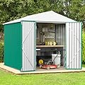 Greesum Outdoor Storage Shed 6 x 4 ft. Utility Tool Shed Metal Storage Garden Shed with Door & Lock for Patio Storage, Green