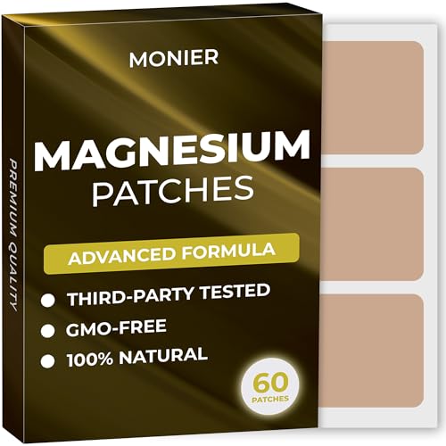 Magnesium Patches (Pack of 60) - 100% Natural Patch for Women and Men - with Calcium - Muscle and Bone Support, Calming - Enhanced Formula