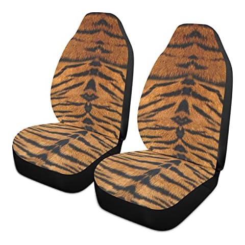 PUXUQU Tropical Animal Tiger Print Car Seat Covers Bucket Seat Covers Car Front Seat Covers Cushion Mat Protective Seats Cover for Universal Cars 1Pack Cover