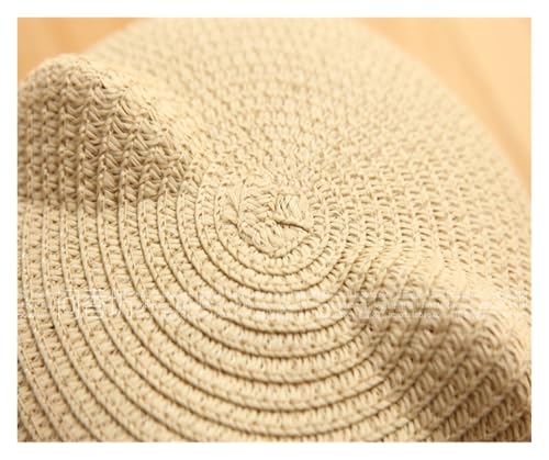 New Handmade Straw Hat 7-Color Travel Cat Ear Straw Hat4