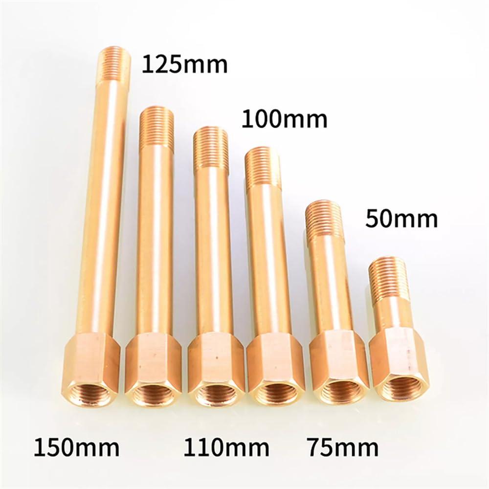 1/2/5/10 piezas 1/8" 1/4" 3/8" Conectores de extensión de rosca BSP de latón macho a hembra para tuberías Longitud 50/75/