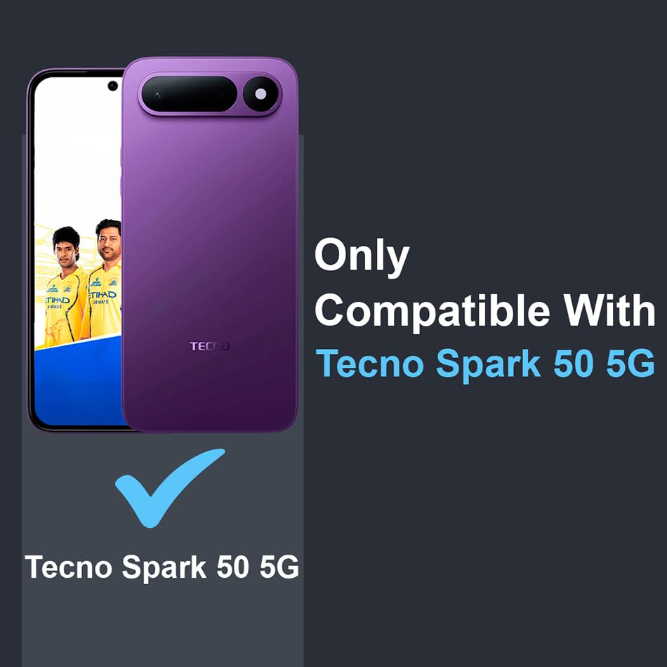 Image of Fashionury Crystal Clear Case for Tecno Spark 50 5G | Yellowing Resistance | Transparent TPU Silicone | Raised Camera Lips | Slim Transparent Cover