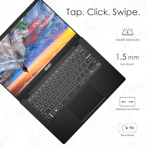 Image of MSI Modern 14, Intel 13th Gen. Core i3 1315U,14 inch Inch (36CM) FHD 60Hz Thin & Light Business Laptop (8GB /512GB NVMe SSD /Windows 11 Home /Intel UHD /Classic Black /1.4Kg), C13M-1465IN