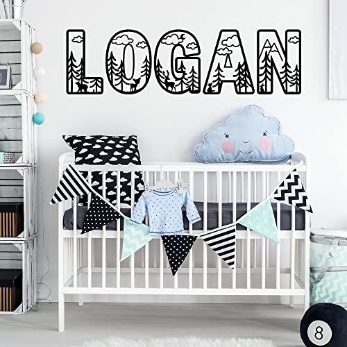 Vinilo decorativo nombre personalizado animales bosque miniatura 5