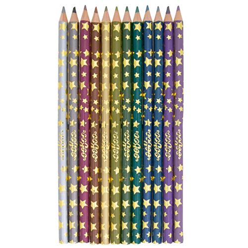 eeBoo Metallic Colored Pencils, Robot Rescue, Set of 12
