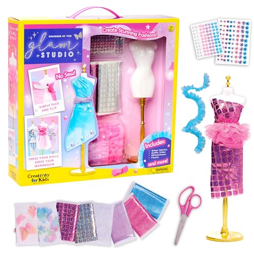 Creativity for Kids Designed by You Glam Studio: Girls Fashion Designer Craft Kit for Ages 6-8 DIY Arts and Crafts for Kids Birthday Gifts for Girls Girl Toys