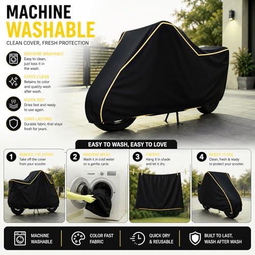 Image of SafeCovers Bike Body Cover for Apache RTR160 Cover for Rain & Dust | Water Resistant, Dustproof, UV Protection, Scratchproof | Heavy Duty Outdoor Motorcycle Cover with Elastic & Windproof Design
