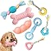 DLDER 7 PCS Puppy Toys,Puppy Chew Toys for Teething Small Dogs Toys for Puppies 0-6 Months,Pink Cute Rubber Dog Rope Toys for Puppies Anxiety Relief Cleaning Teeth and Protect Oral Health.