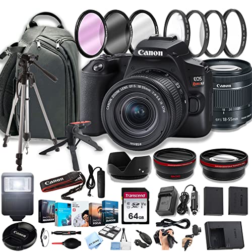 Canon EOS Rebel SL3 DSLR Camera w/EF-S 18-55mm F/4-5.6 STM Zoom Lens + 100S Sling Backpack + 64GB Memory Cards, Professional Photo Bundle (40pc Bundle) (Renewed)