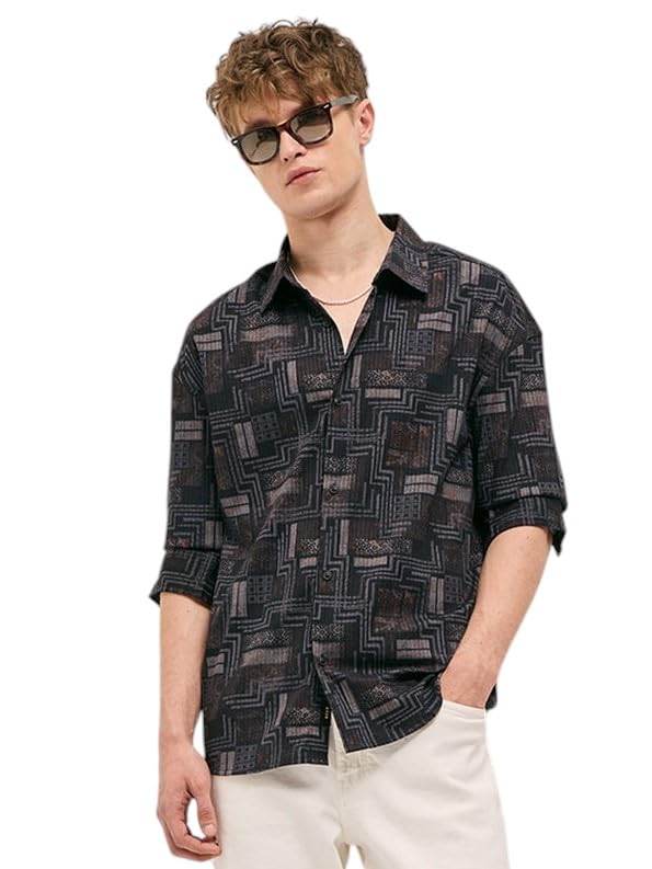 Image of THE BEAR HOUSE Men's Abstract Brushstroke Overshirt