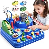 BLmukce Juguete de pista de carreras para 3 4 5 6 7 8 años de edad, niños y niñas, fuego y rescate aventura coche set con rompecabezas, STEM educativo regalo de cumpleaños para niños pequeños