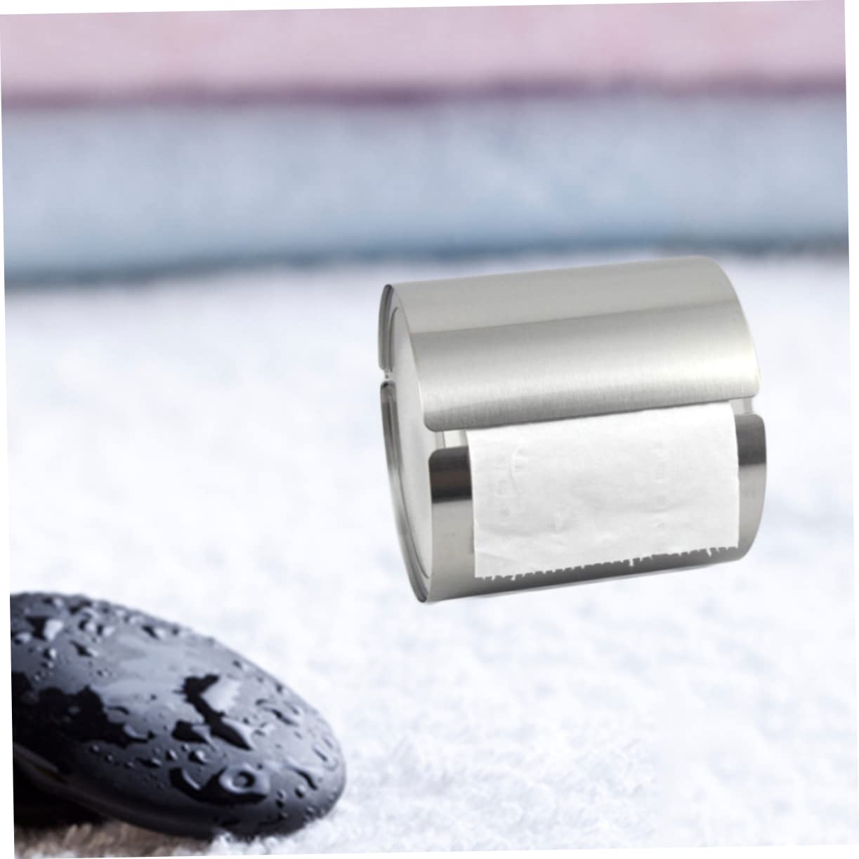 Porta Rotolo da Muro in Acciaio Inox Rotondo Argento