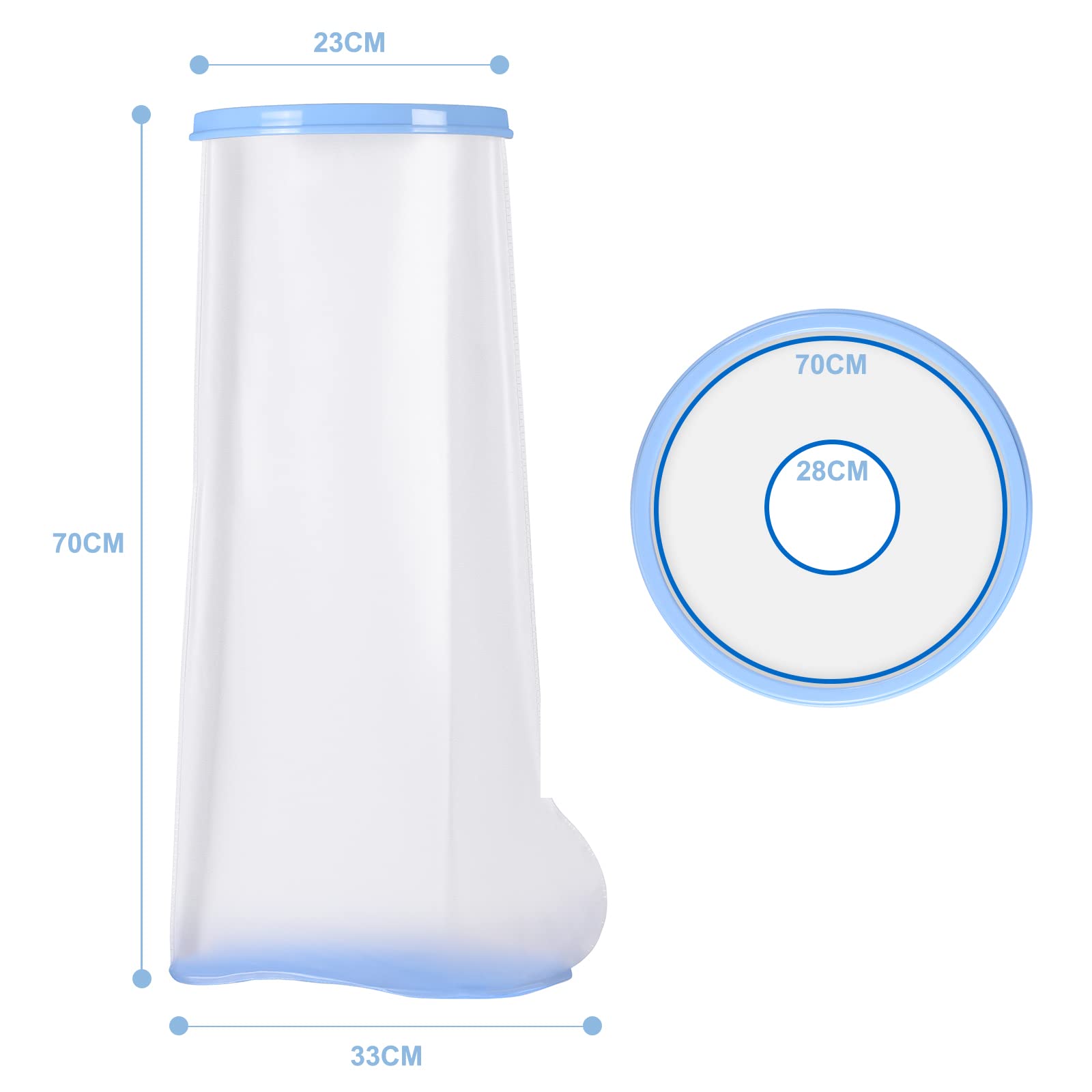 Fasola Protector Escayola Pierna Antideslizante Adulto, Funda Pierna Escayola Ducha Reutilizable Para Muslo, Pierna, Rodilla, Pie, Cubre Escayola Pierna Mantenga el Vendaje Seco Durante el Baño