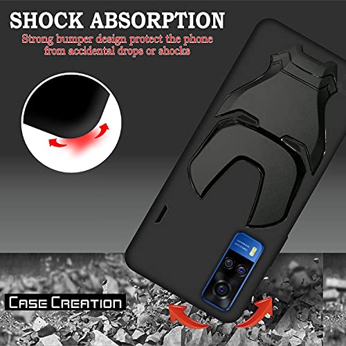 Image of COVERLY Official 3D Smooth Feel Avengers Logo Mask Soft Rugged Grip TPU Silicone Iron Man Cartoon Movie Silicone Rubber Matte Strong Back Cover for Vivo Y51 2020 (2020) -HD Black Avenger