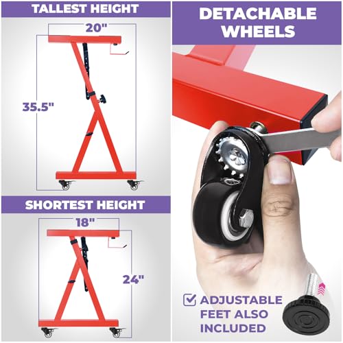 Image of Liquid Stands Keyboard Stand w / Wheels - Z Style Adjustable & Portable Professional Heavy Duty Digital Piano Stand - Fits 54-88 Key Electric Pianos - Sturdy Rolling Musical Keyboard Stand (Red)