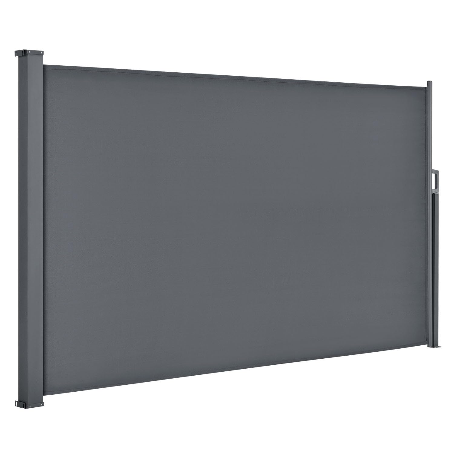 Juskys Store latéral 180 x 300 cm Extensible et Opaque, Brise-Vue pour Balcon, terrasse et Jardin, Auvent latéral avec Support Mural, Protection Solaire en Acier & Tissu Impermeable - Gris foncé