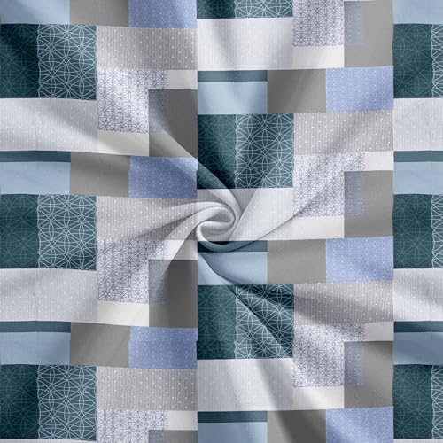 Image of Trance Home Linen 100% Cotton 144TC Elastic Fitted Bedsheet | Printed Single Size Bed Elasticated Fitted Bedspread with 1 Pillow Cover (72x30 inch, Abstract Green)