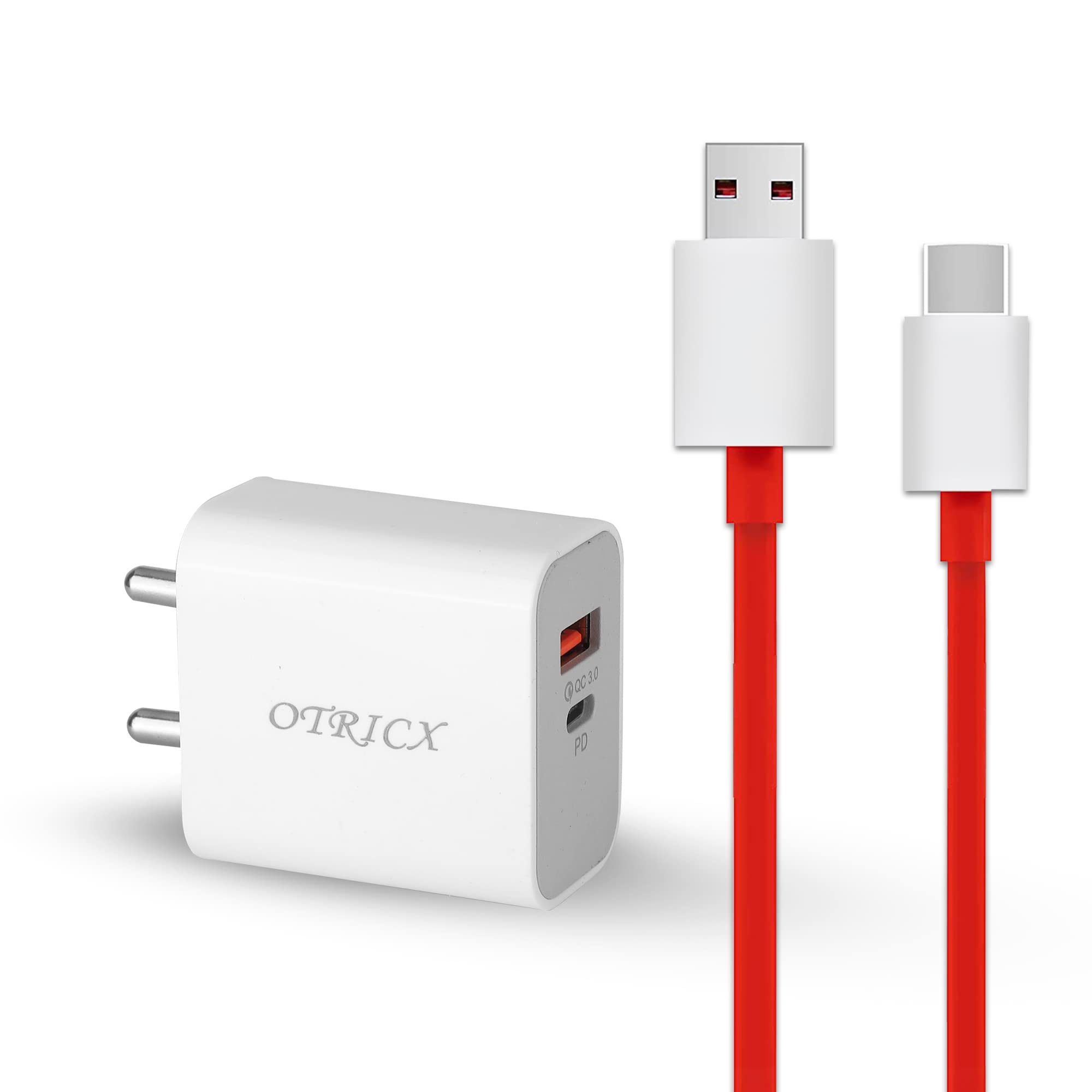 Deepsheila Otricx C-084 2 in 1 PD QC 22Watt Dual Port Fast Charger Type C Adapter Cable