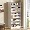Shoe cabinet 9 tiers 40 45 pairs heavy duty wood freestanding shoe storage cabinet 708 tall shoe cabinet with open storage for entryway white  urban country home decor