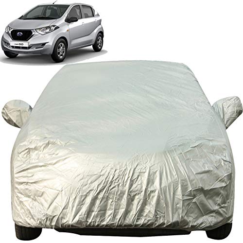 Image of Autofact Waterproof Premium Silver Matty Triple Stitched Car Body Cover with Mirror Pocket for Nissan Redi Go