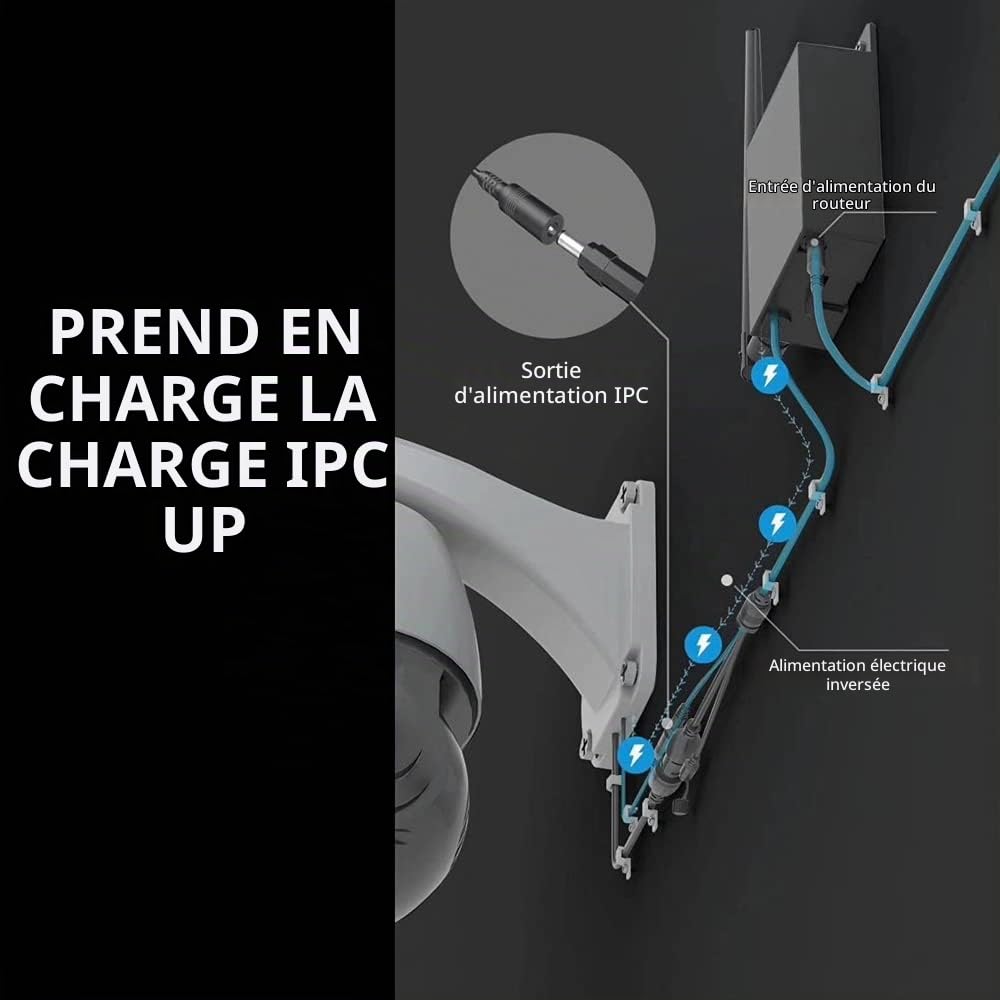 Hotspot Portable 4G, Routeur 4G Extérieur étanche Plug N Play Haute Vitesse pour Caméra IP, Prend en Charge Le Chargement IPC, Vitesse LTE Rapide, Contrôle Facile, Haute sécurité