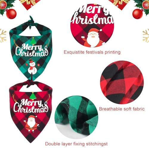 2 Stück Weihnachtshund Bandanas, Hundehalstuch, Schal Halstuch für Weihnachten Haustier Kostüm, Halstuch Hund, Dreieck Haustier Lätzchen für Haustier Weihnachten Kostüm Dekoration Zubehör