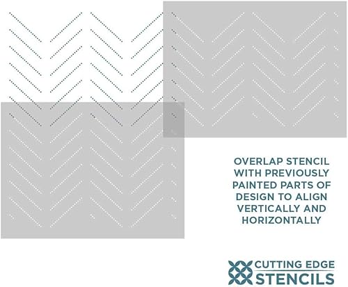 Miniatura 5 de Plantilla de pared de espiga punteada - Plantilla de espiga para un fácil cambio de imagen de la habitación - Plantilla grande para pintar paredes -
