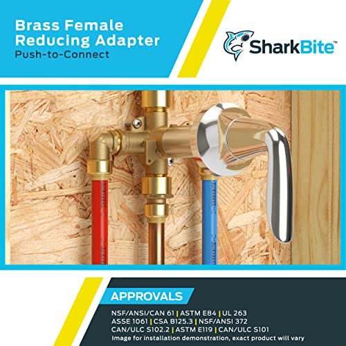 Sharkbite U066LFA 1/4 (3/8 Inch Od) X 1/2 Inch Fnpt Reducing Adapter, Push To Connect Brass Plumbing Fitting, Pex Pipe, Copper thumb #4