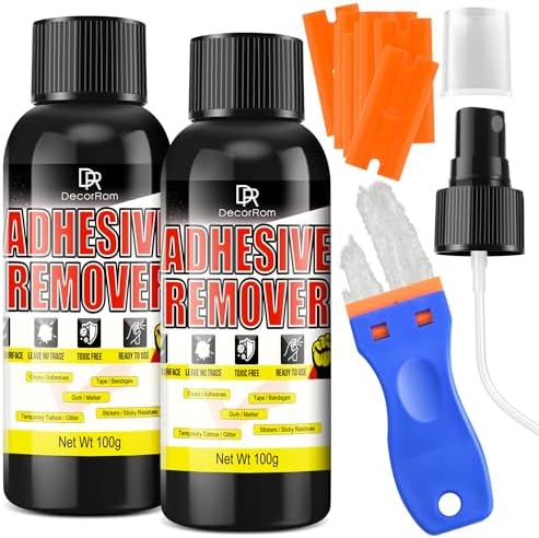 Adhesive Remover, 200g Enhanced Version Sticker Remover Spray Glue Remover With Plastic Scraper, Adhesive Remover for Cars, Windows, Glass, Plastic, Rapidly Remover Glue, Tape, Labels, Marker, Wax