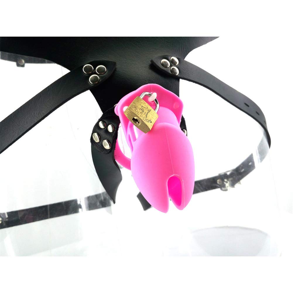 Silikon Peniskäfig Keuschheitsgürtel für Männer Keuschheit Mit Erotik Chastity Belt Device (Rosa)