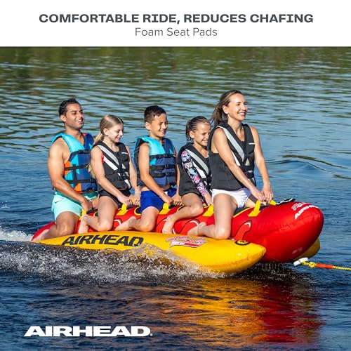 image for Airhead Hot Dog Towable 1-5 Rider Tube for Boating and Water Sports, N
